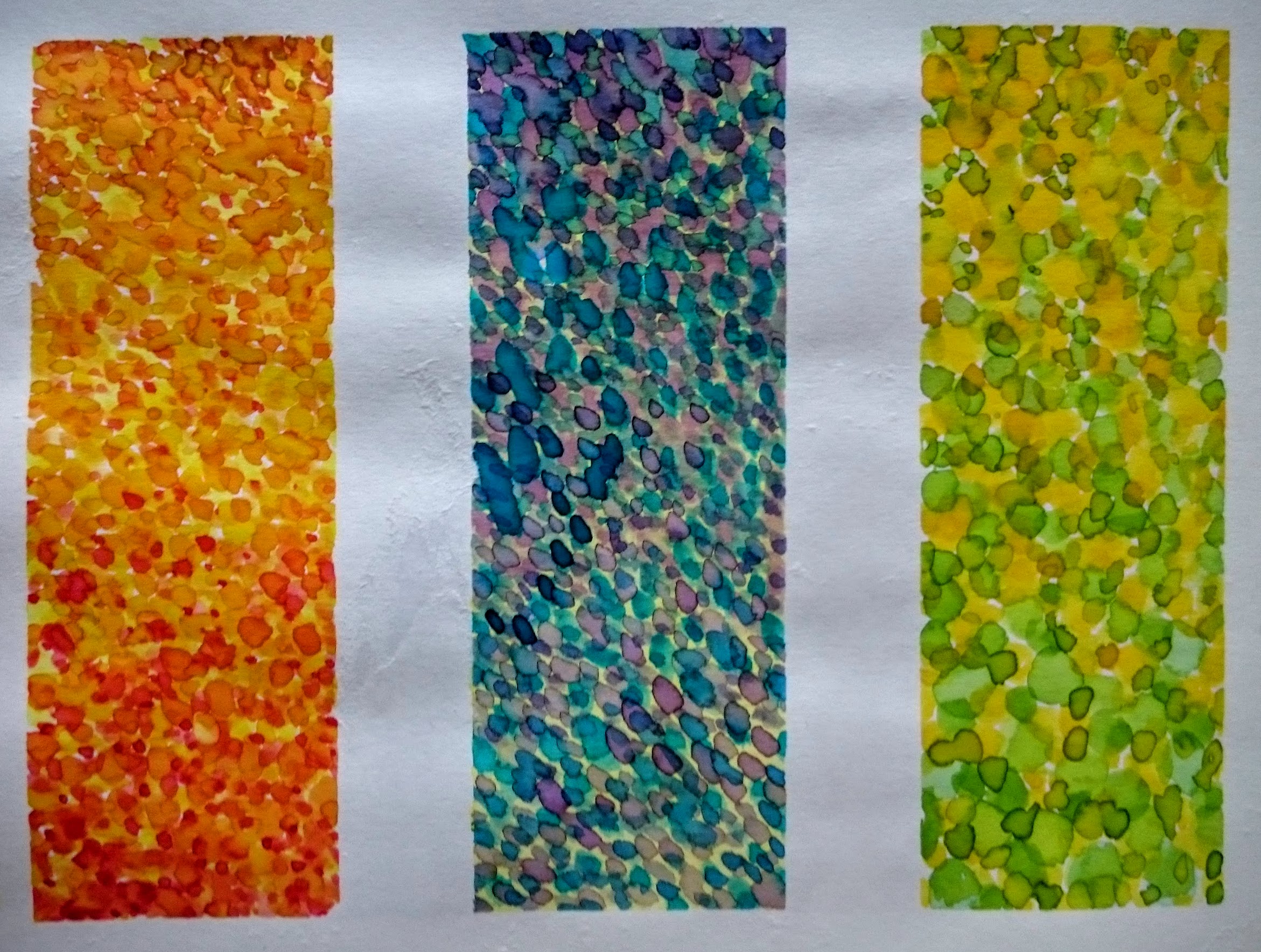 Pointillist painting with watercolour - art lesson