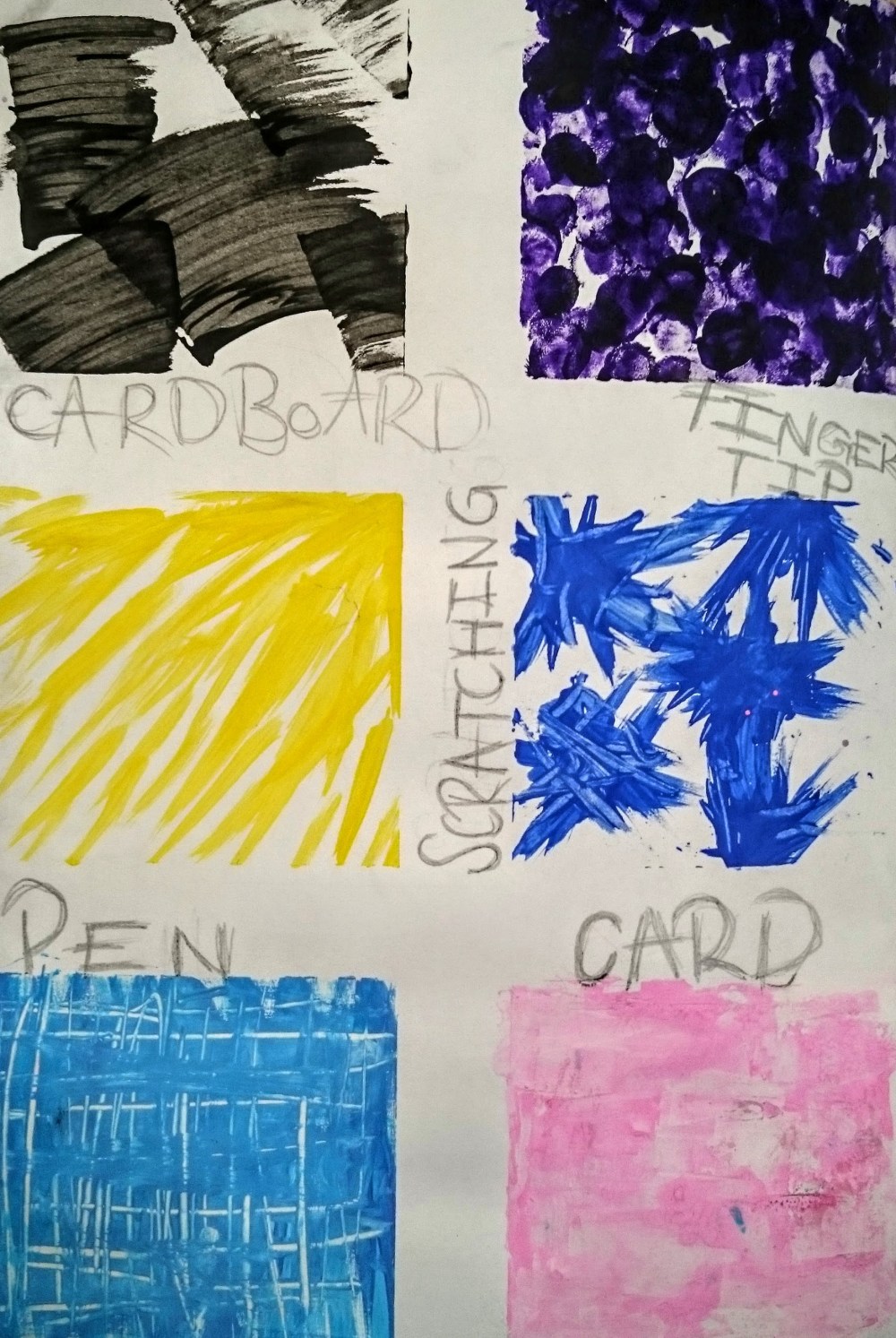 Acrylic paint mark making techniques