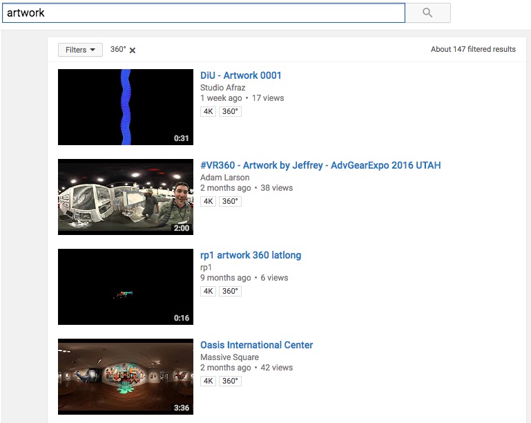 YouTube 360 videos technology in art lessons