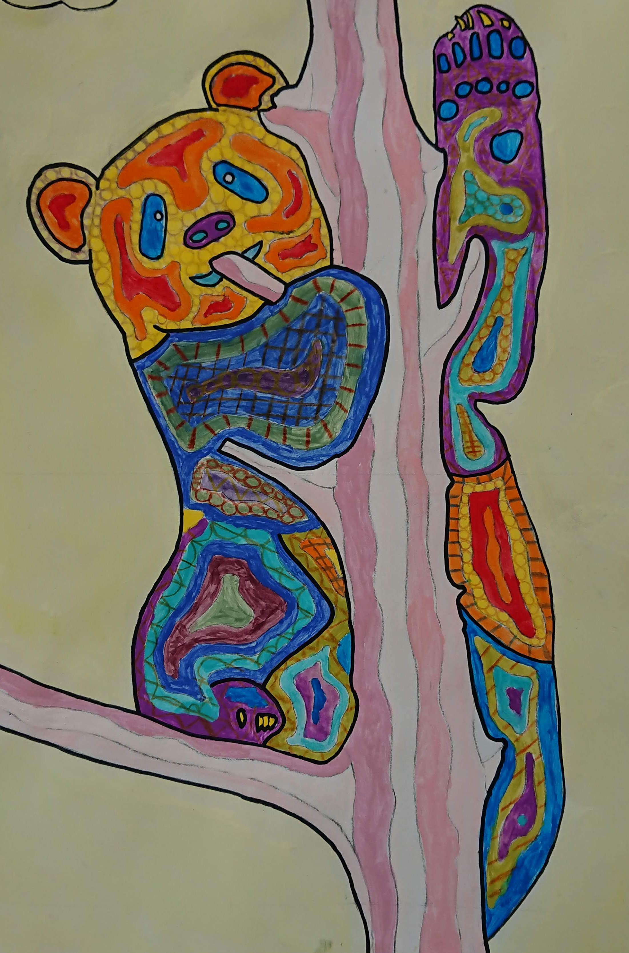 KS3 Colour theory painting project - panda