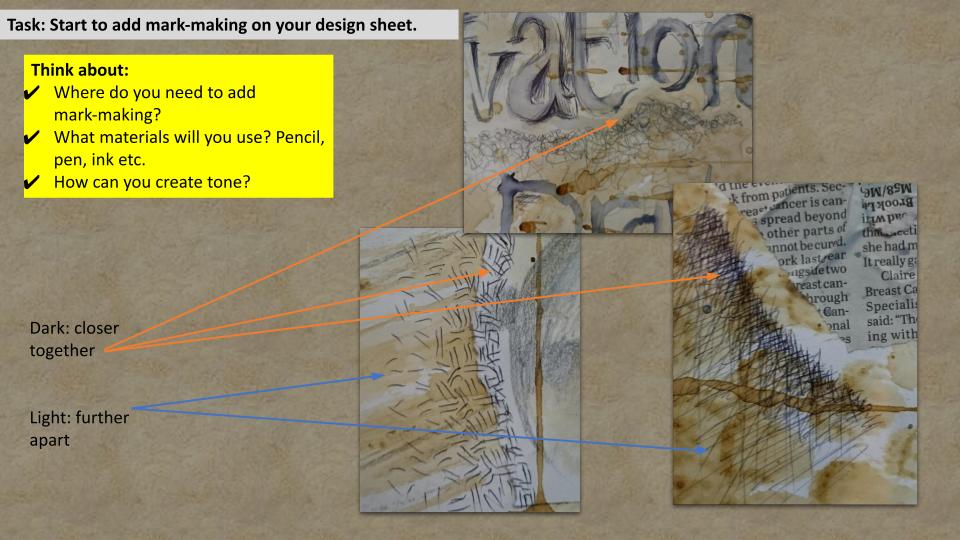 GCSE art mark making lessons