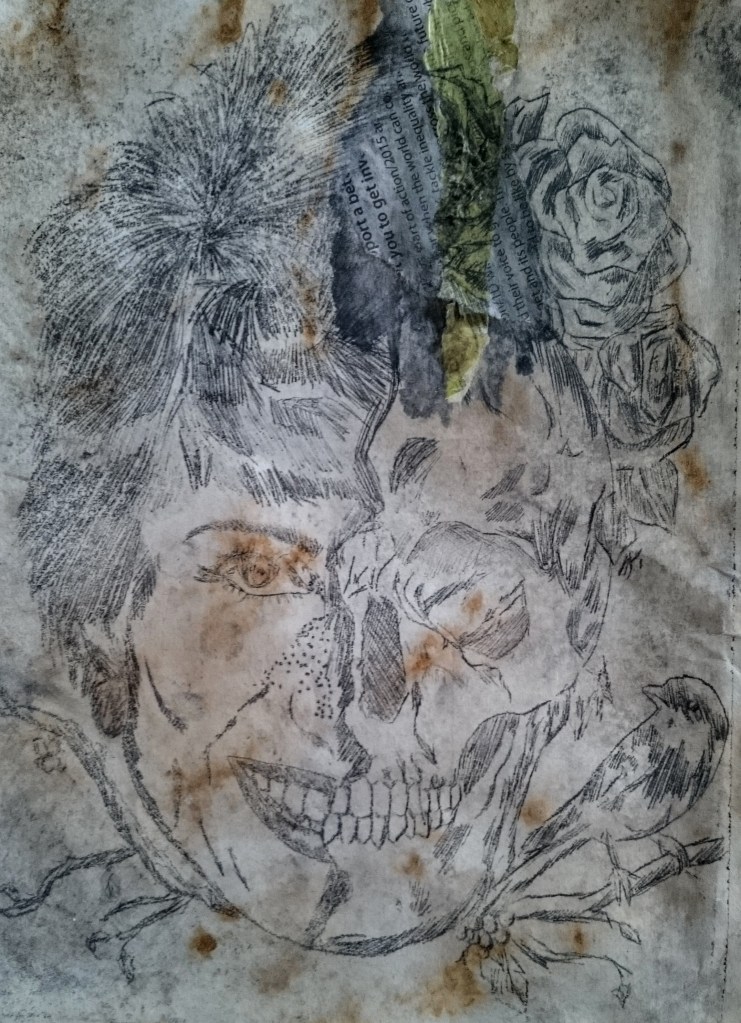 Portraiture drypoint etching plexiglass