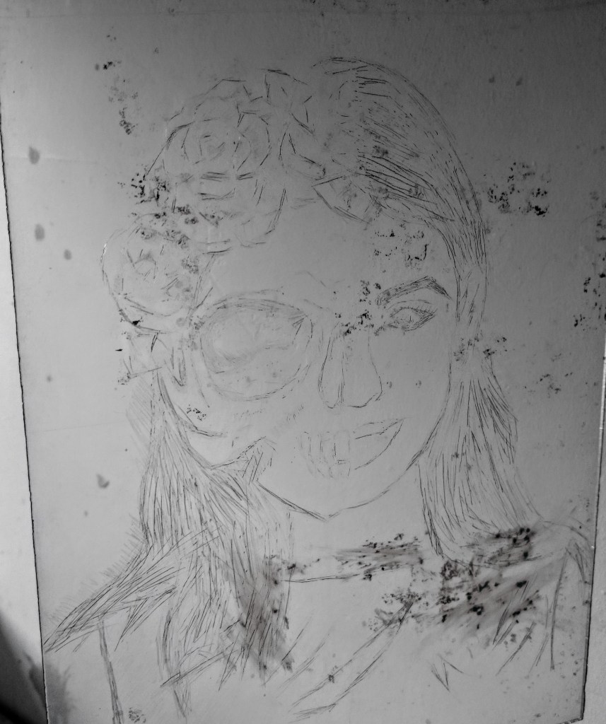 drypoint etching on plexiglass art lesson