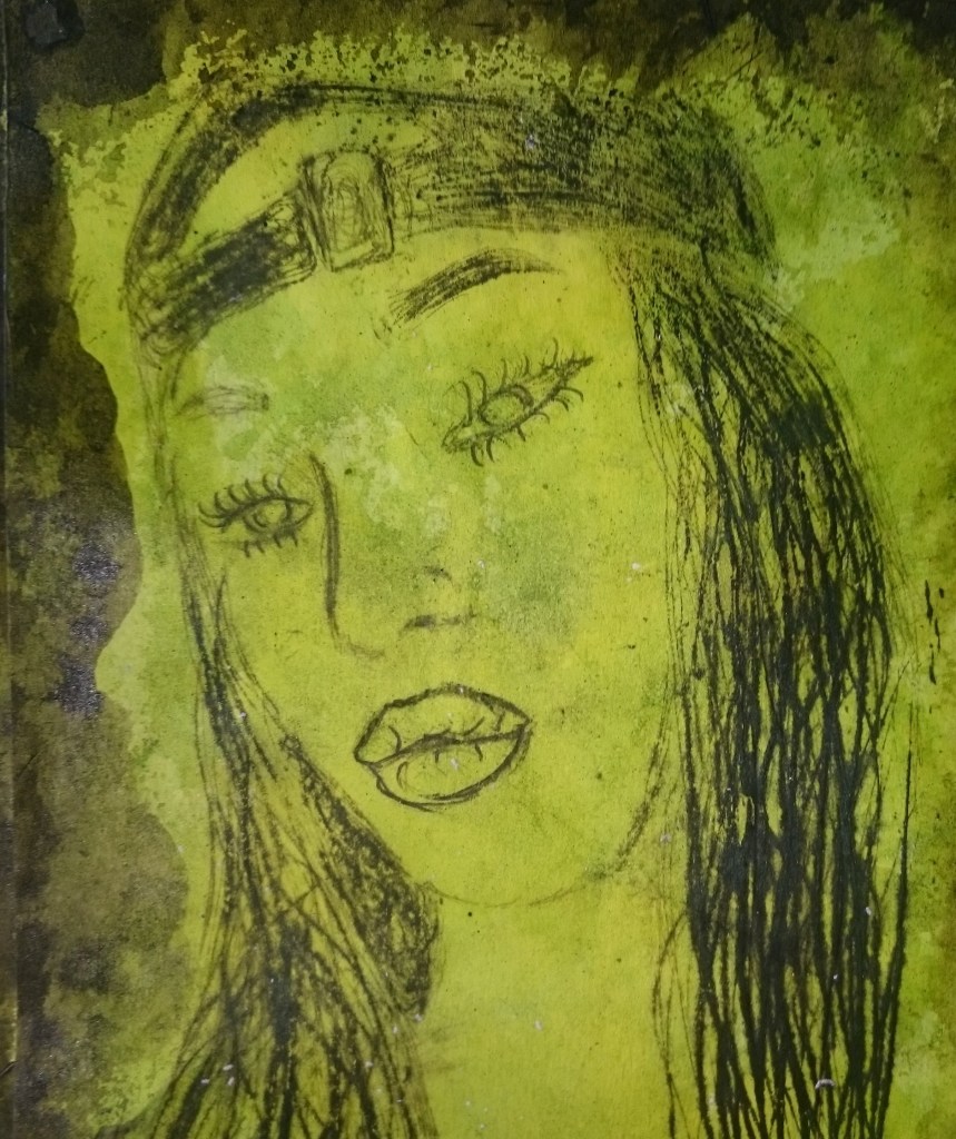 drypoint etching plexiglass portrait 