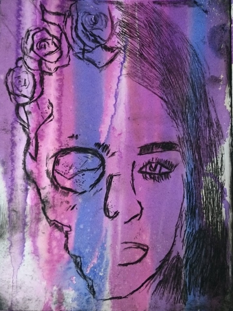 drypoint etching image - GCSE art lesson