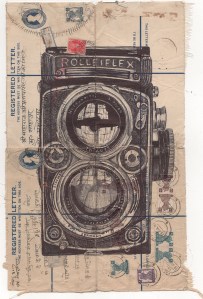 Vintage camera drawing Mark Powell