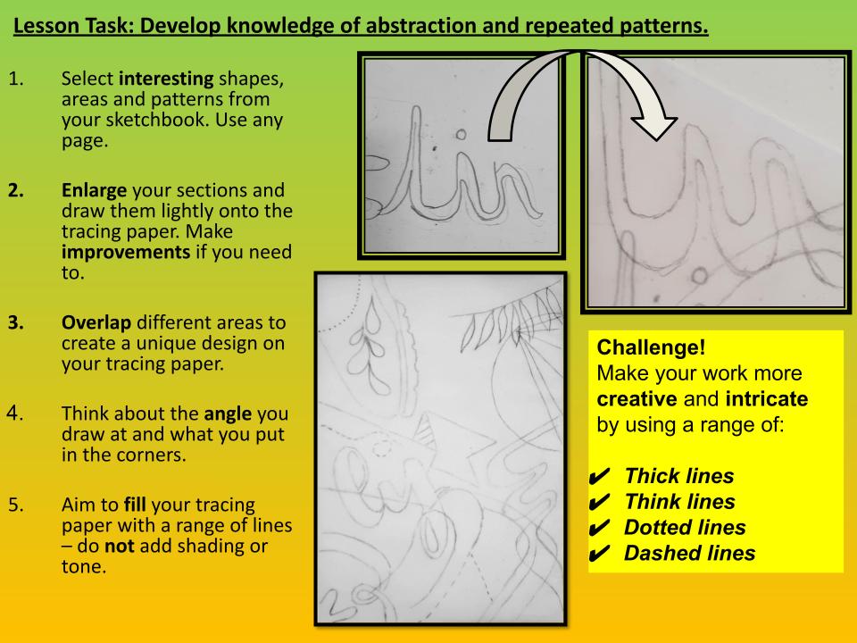 KS3 Pattern Design using tracing paper