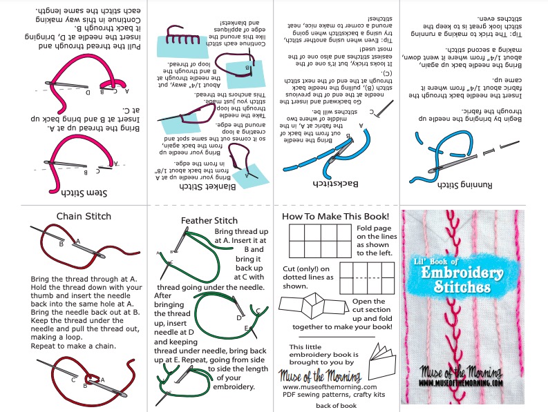hand embroidery stitching booklet pdf
