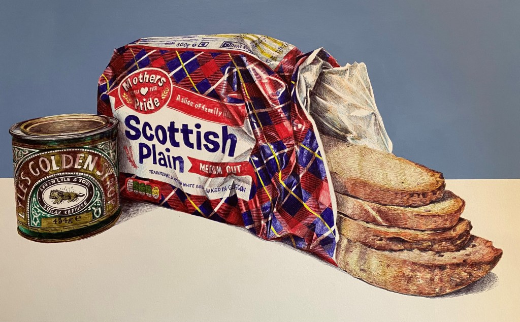 Nicola McBride Scottish biro pen art - Golden Syrup