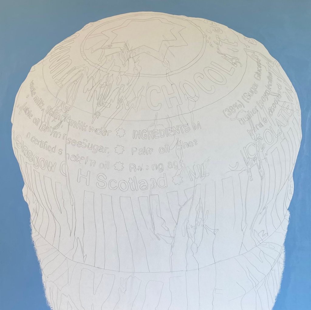 Nicola McBride biro pen art -teacake work in progress