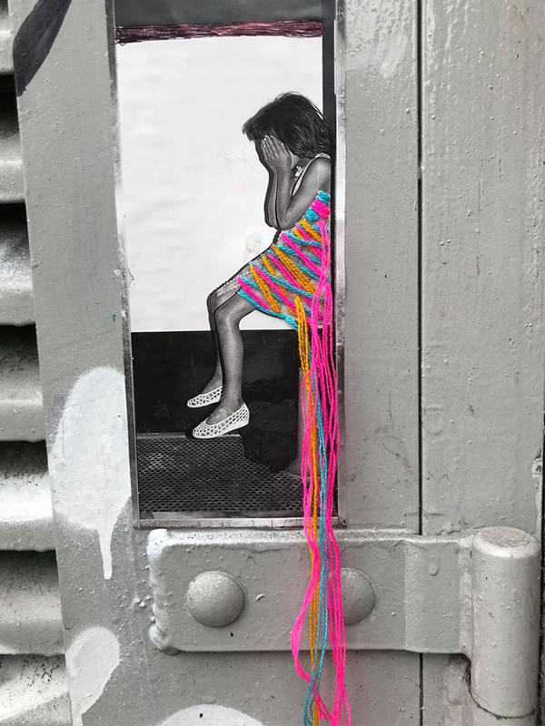Victoria Villasana street art installation photographs with weaving