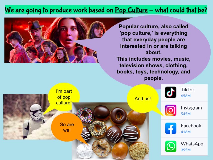 Pop Culture GCSE Art Skill project