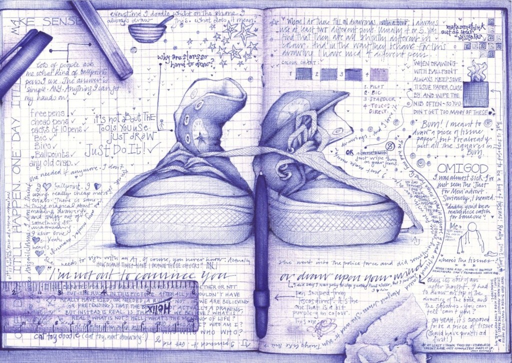 Andrea Joseph - converse biro pen drawing