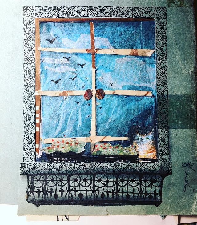 Andrea Joseph artwork - collage building windows