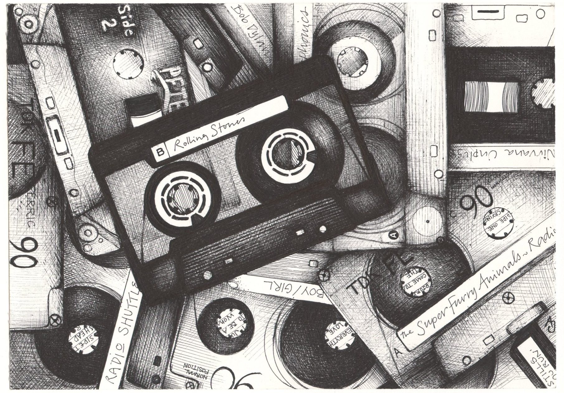 Andrea Joseph - mixtape biro drawing - pen artist