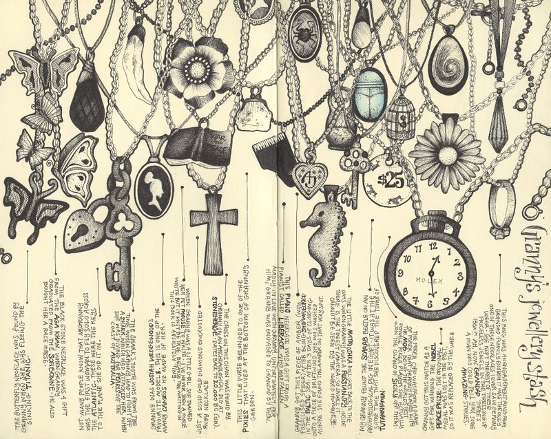 Andrea Joseph - biro jewellery drawings