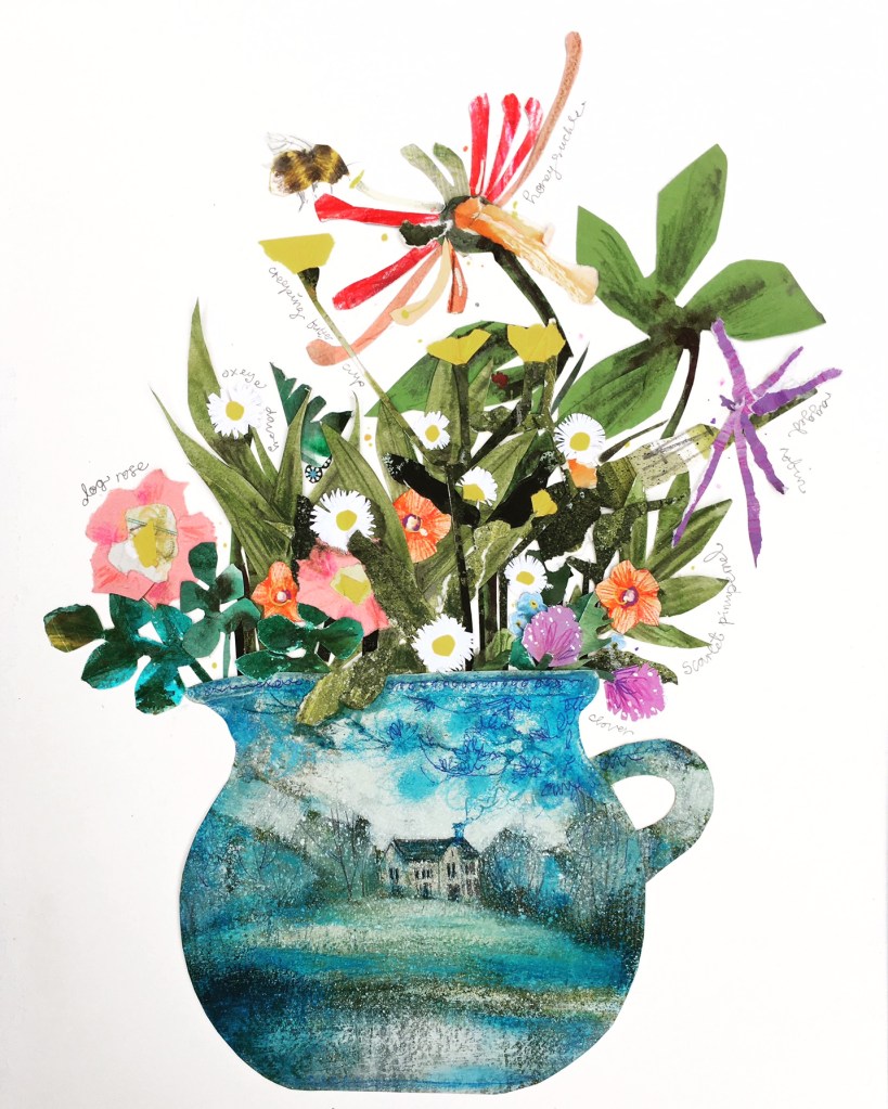 Andrea Joseph - Still Life - flower collage GCSE art