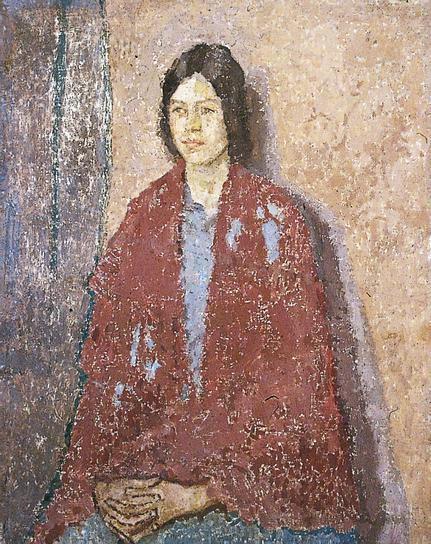 Gwen John - Young Woman in a Red Shawl