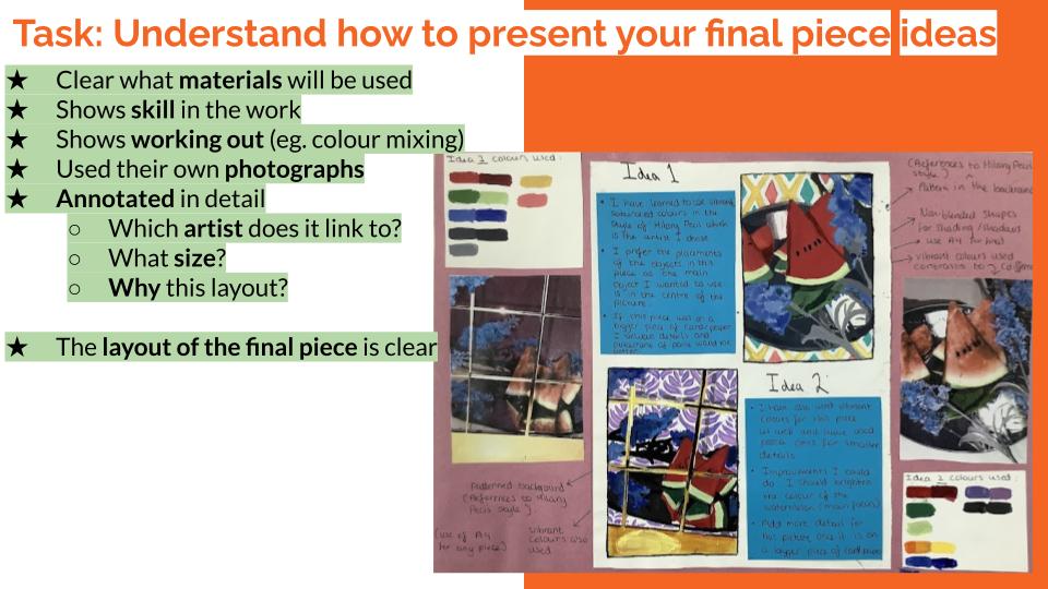 GCSE art final piece ideas