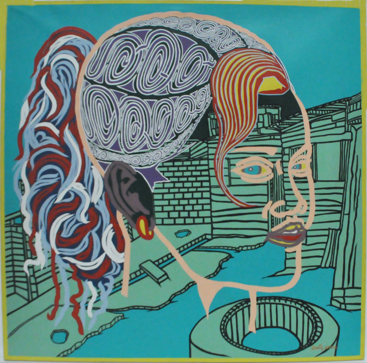 Madame Trottoir Boris Nzebo portrait pop art painting